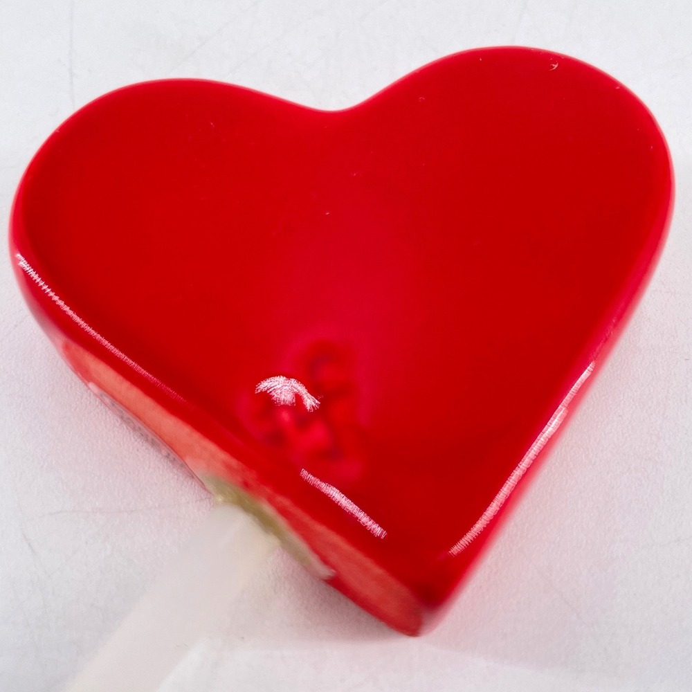 Nora Fleming Glossy Red Heart Mini Ceramic Charm NF Initials Love Romance Gift